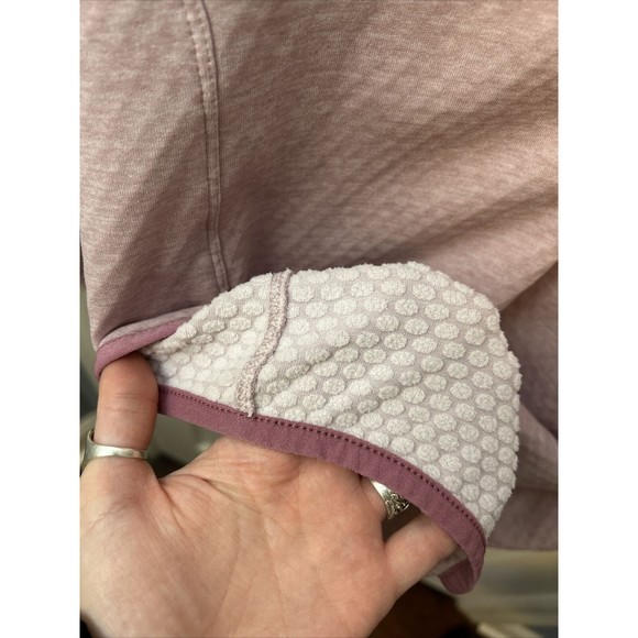 LL Bean Women's Quilted Half Zip Long Sleeve Pullover Thumb Holes Pink Medium - Picture 6 of 8